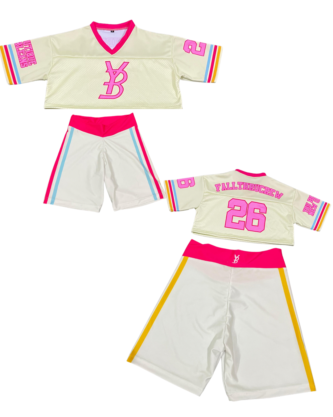 YB pink jersey shorts set size MEDIUM