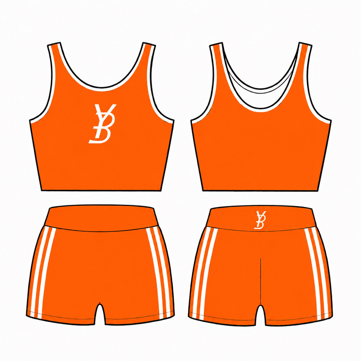 YB active orange set size LARGE
