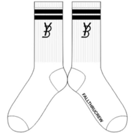 YB White|black LOGO Socks