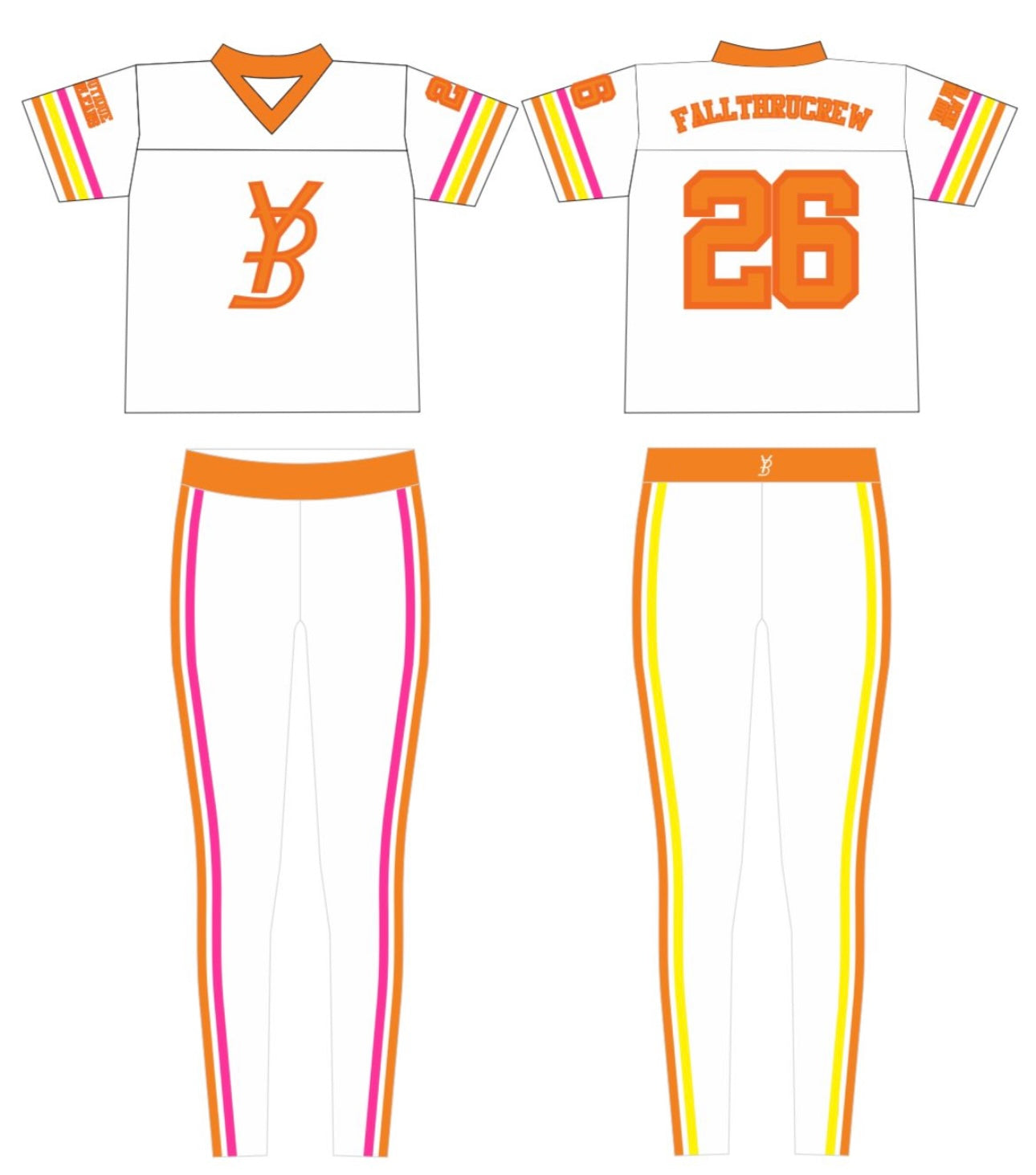 YB orange jersey set size EXTRA LARGE